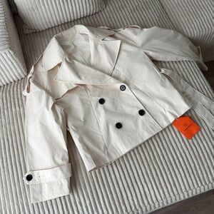 Brand new Amazon Women’s  Cream Double-Breasted Pea Coat size small